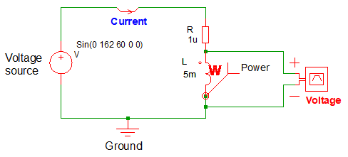 Reactive power - Simetrix circuit